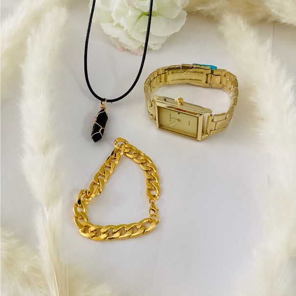 2pcs Gold color Watch This Fashionable Watch Designed Man are Women - Picture 6 of 8